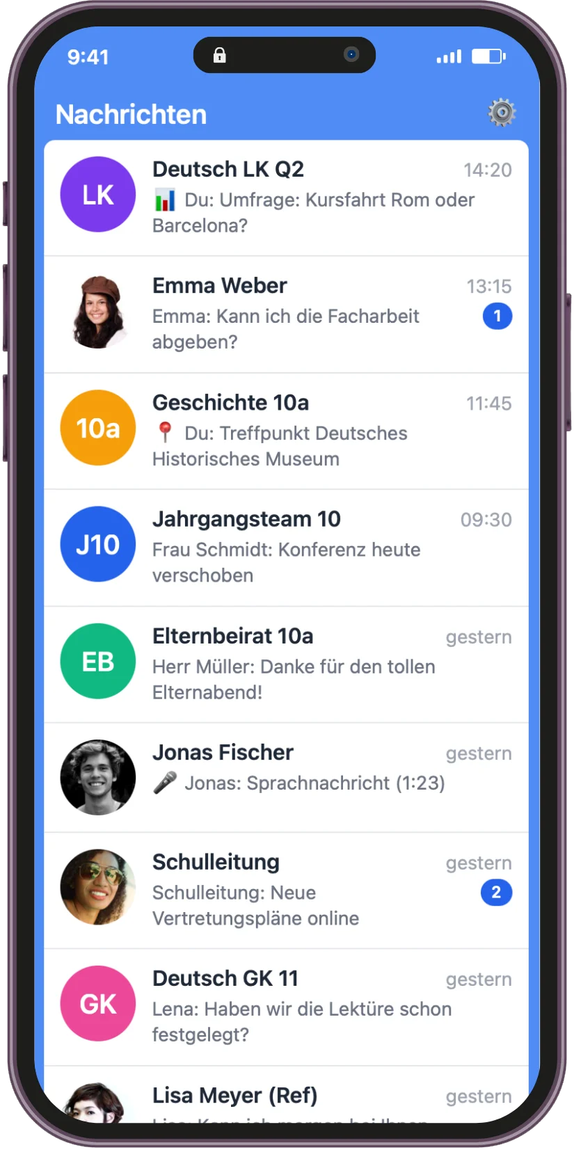 SchulMessenger App auf iPhone - Sichere Schulkommunikation