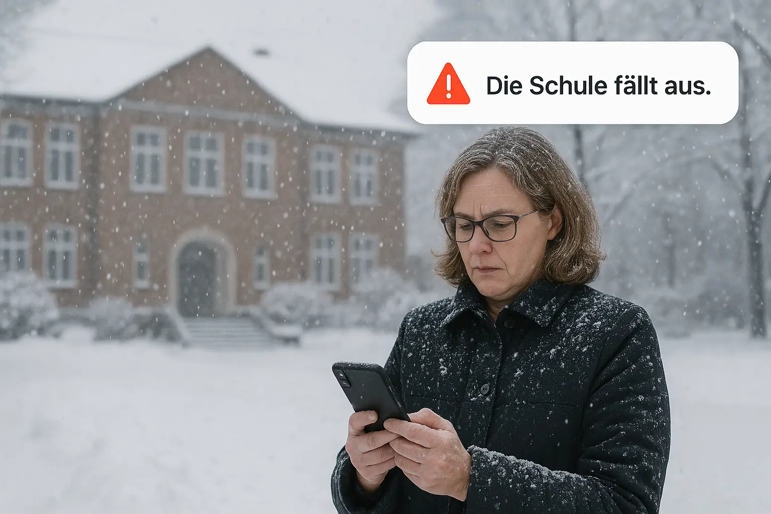 Schulausfall wegen Schnee - Notfall-Kommunikation über SchulMessenger